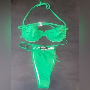 Green push-up bikini